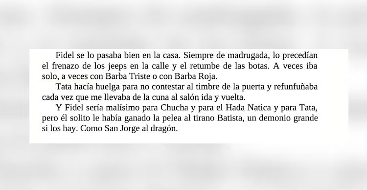 Fragmento del libro de Alina Fernández, donde detalla la percepción sobre su padre. (Infobae Cuba/Cortesía La Razón México)