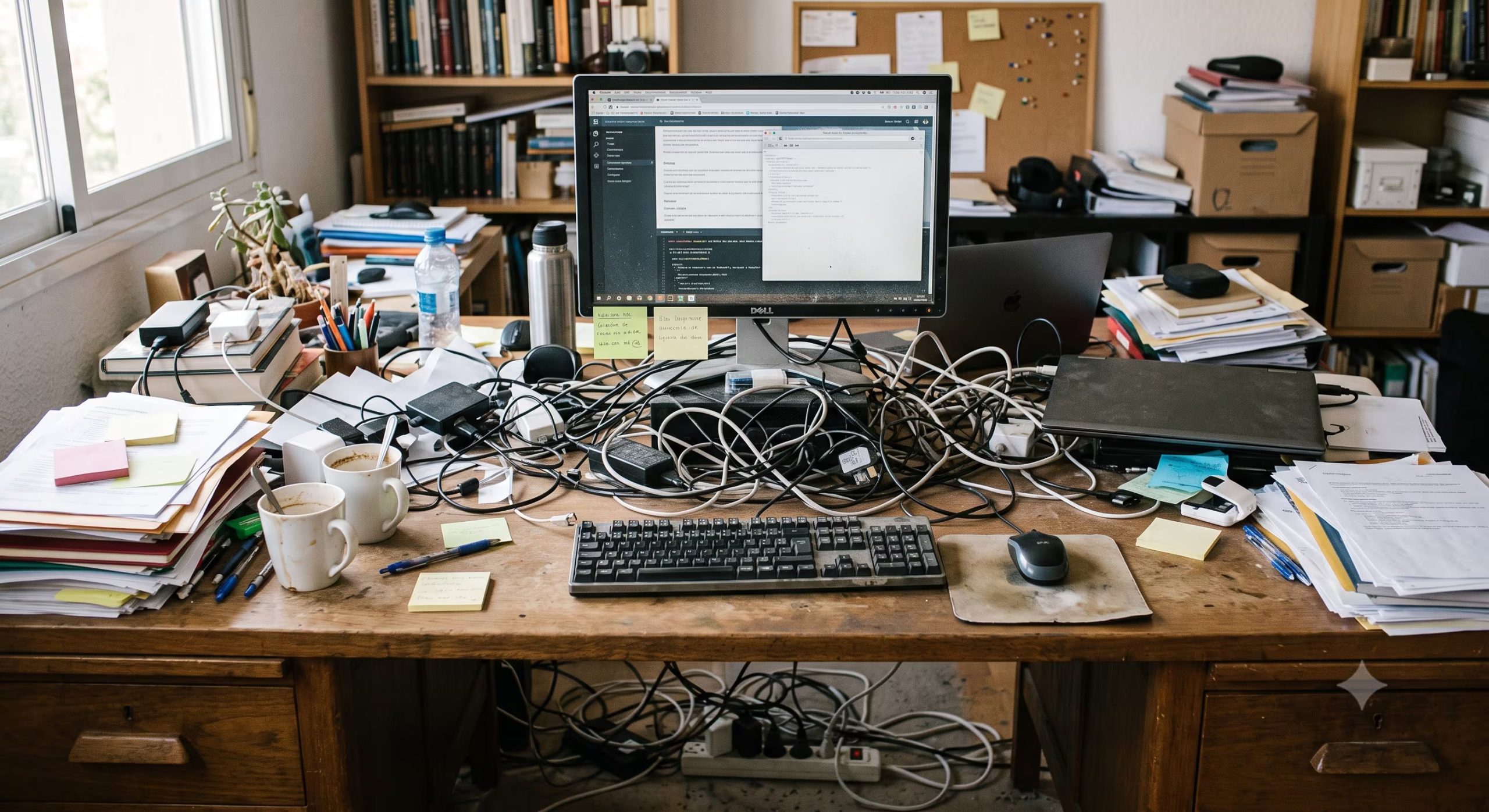 Los cables, cargadores y controles sueltos se separan cuando ya no corresponden a equipos en uso. (Gemini)