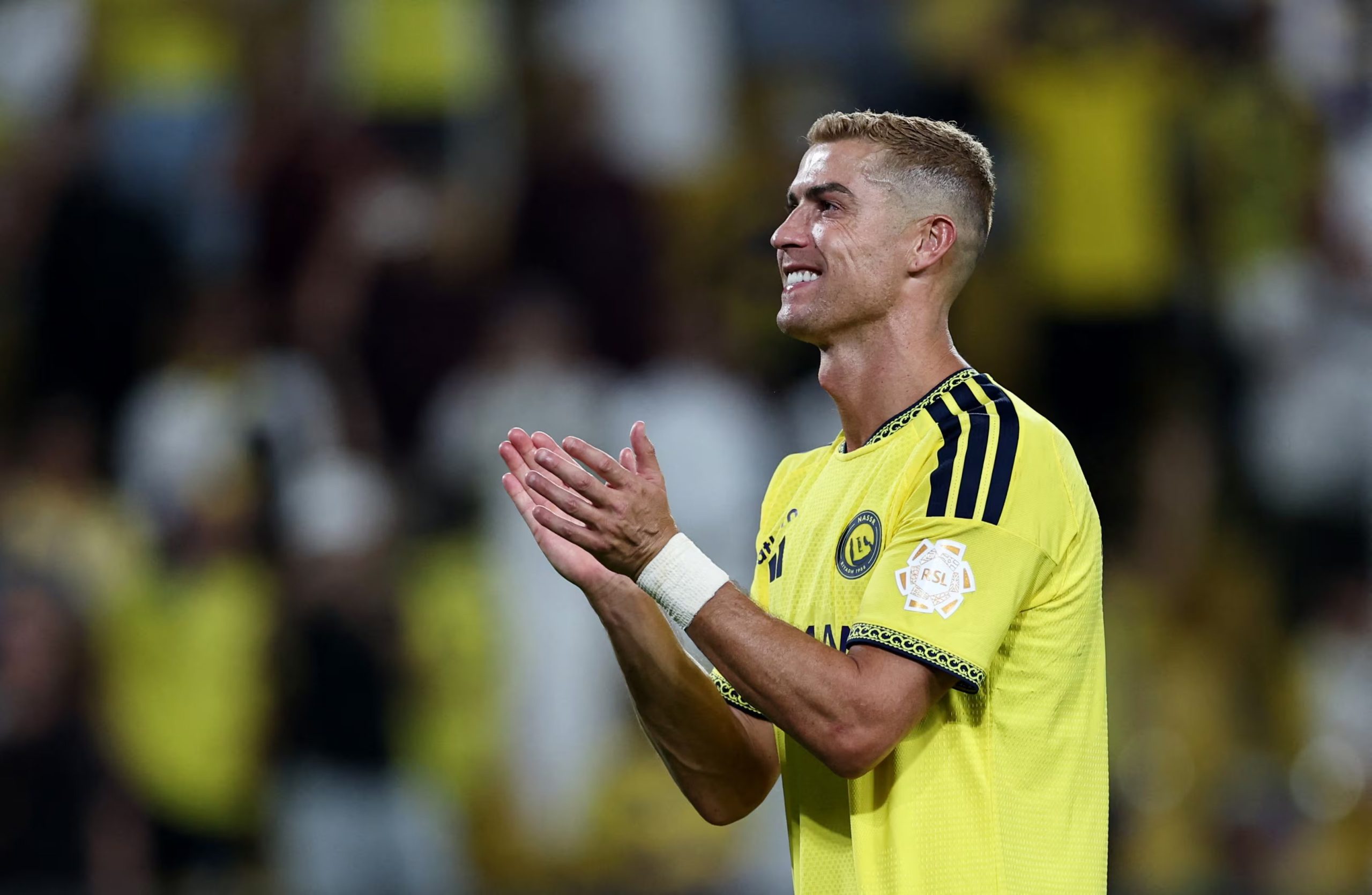 Soccer Football - Saudi Pro League - Al Nassr v Al Taawoun - Al Awwal Park, Riyadh, Saudi Arabia - August 28, 2026 Al Nassr's Cristiano Ronaldo acknowledges the fans after the match REUTERS/Hamad I Mohammed