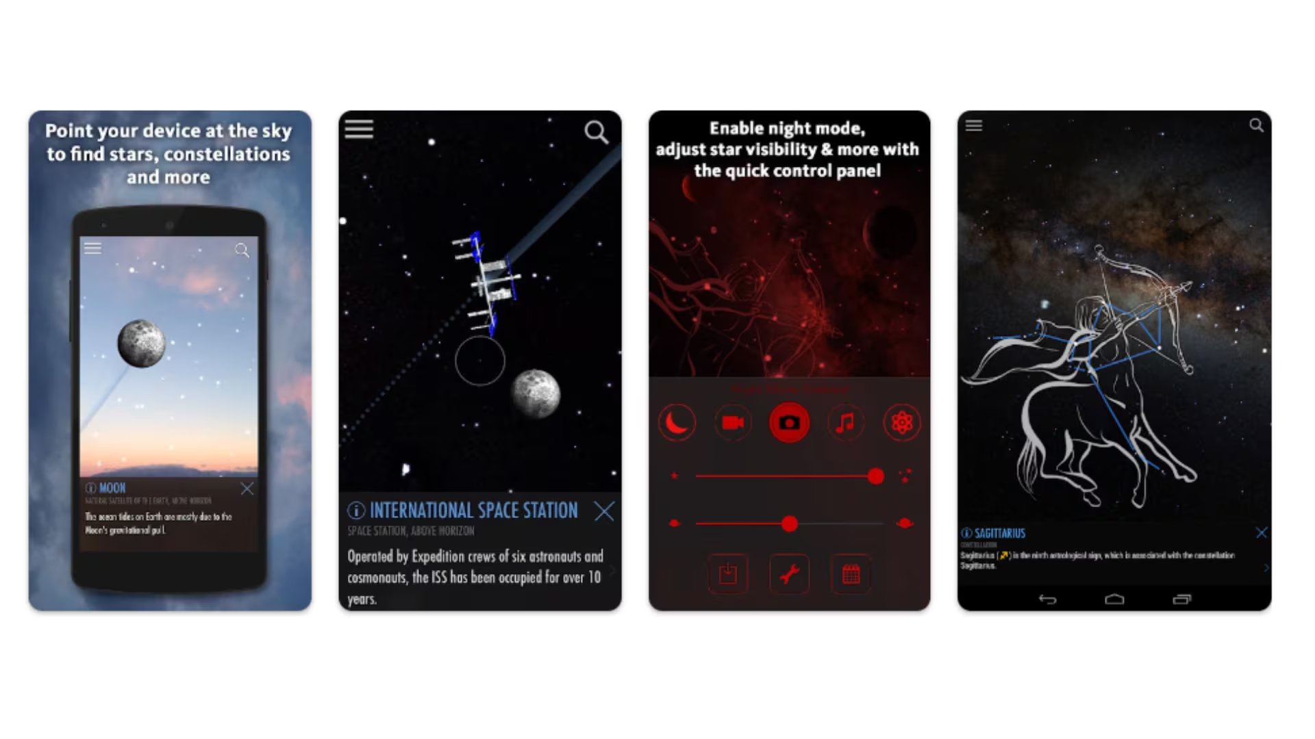SkyView utiliza realidad aumentada para mostrar la posición exacta de los meteoros en cualquier momento. (Google Play)
