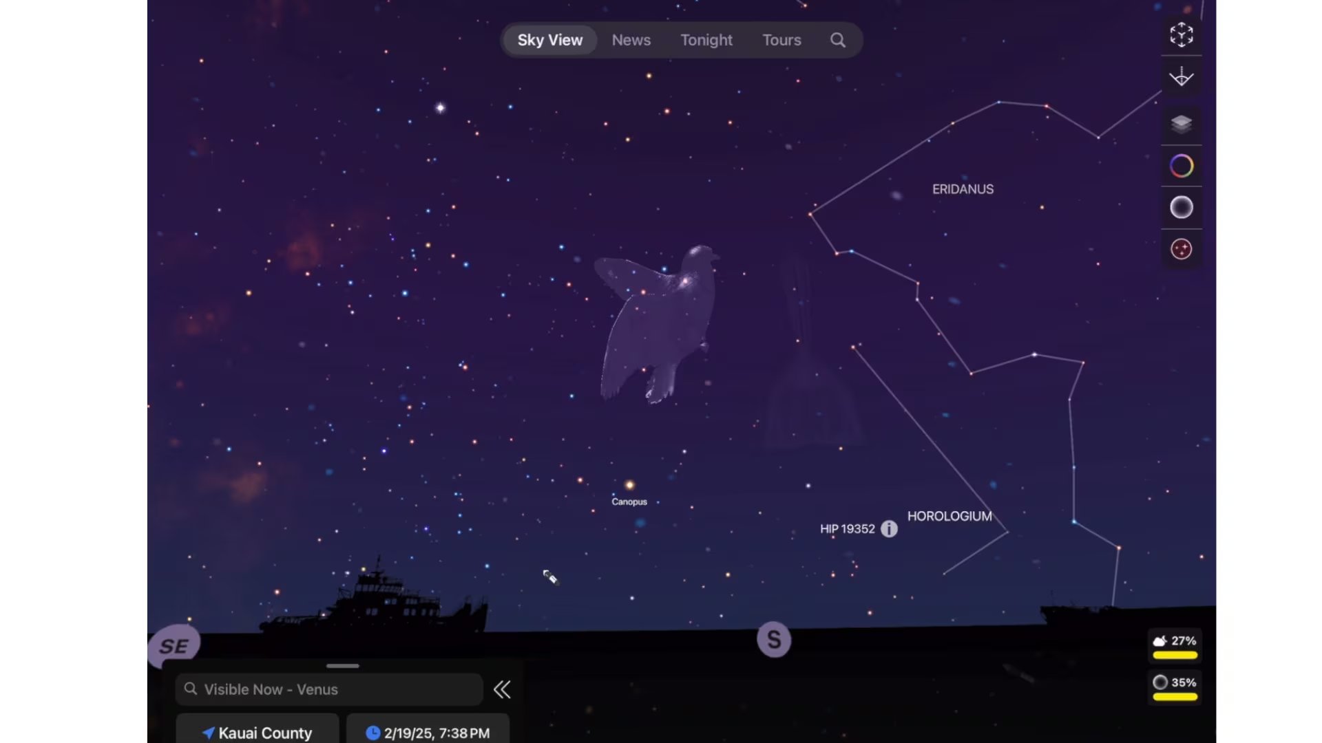 Night Sky recomienda lugares con poca contaminación lumínica para mejorar la experiencia de quienes buscan ver las perseidas. (Apple)