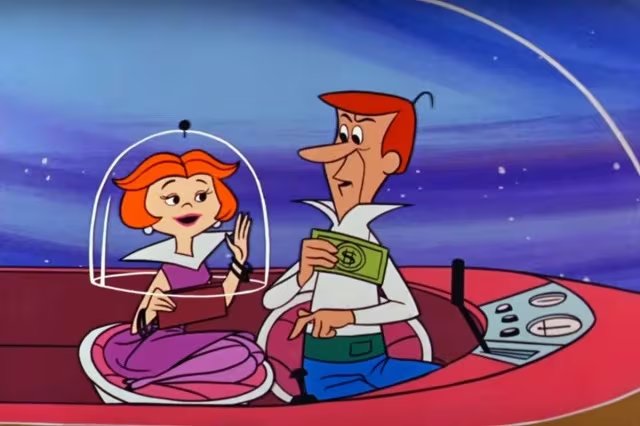 La serie animada, creada por William Hanna y Joseph Barbera en 1962, mostró a la familia Supersónico en una ciudad flotante del futuro con autos voladores y tecnología automatizada (Captura de video)