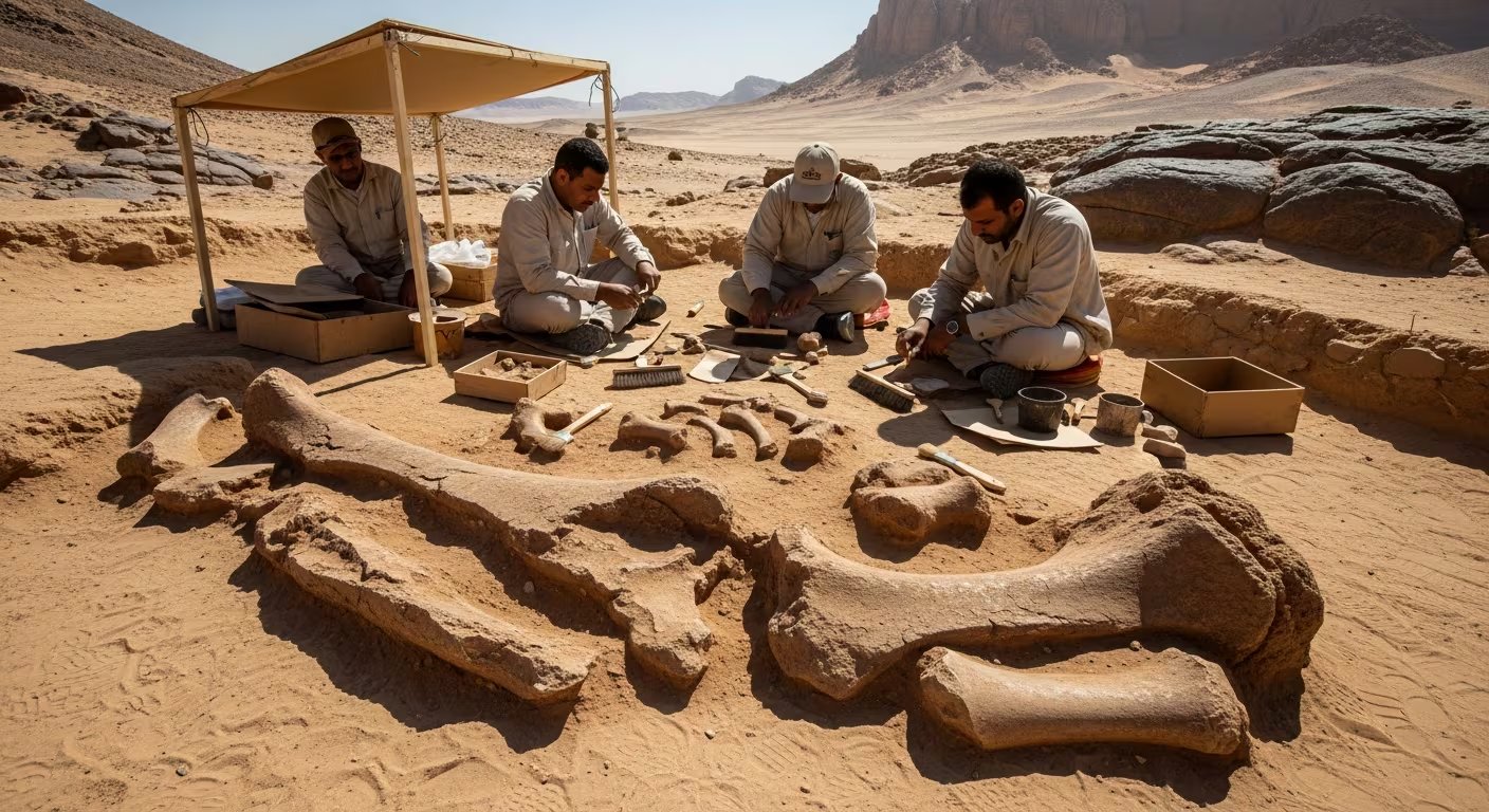 El equipo egipcio identificó en 2018 un ala de pterosaurio, la primera evidencia de reptiles voladores en el Egipto de hace casi cien millones de años (Imagen Ilustrativa Infobae)