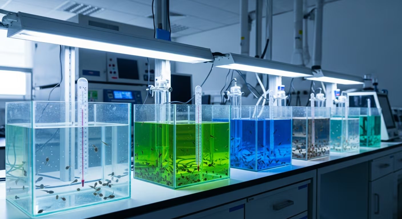 El experimento comparó durante 5 días a renacuajos infectados y sanos en un gradiente térmico artificial y midió el virus en sus tejidos (Imagen Ilustrativa Infobae)