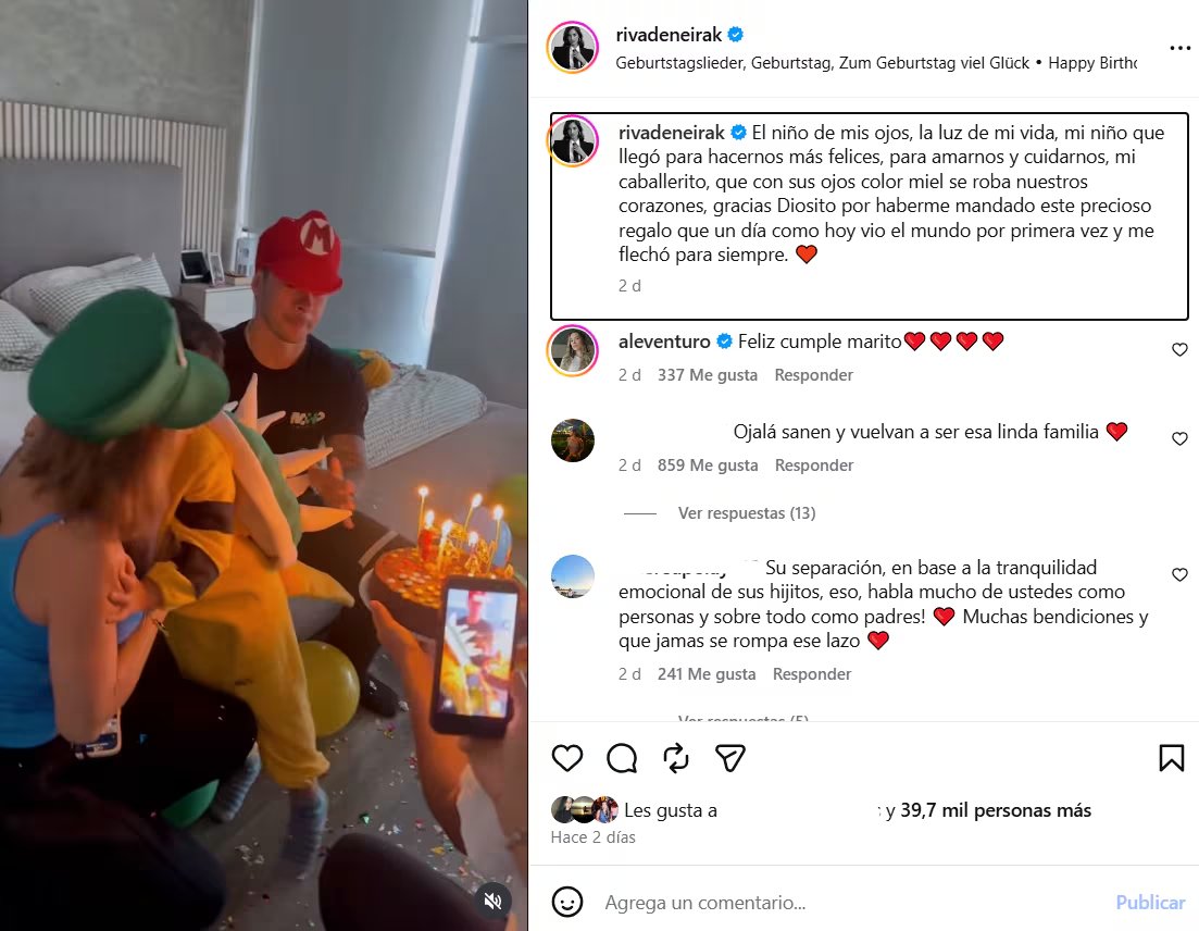 Las redes sociales de Mario Hart y Korina Rivadeneira difundieron las imágenes del festejo y generaron repercusión entre sus seguidores.