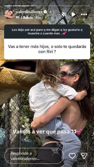 La modelo dejó en vilo a sus seguidores al decir que no descarta la posibilidad de ser madre por segunda vez - crédito @valentinaferrer/Instagram