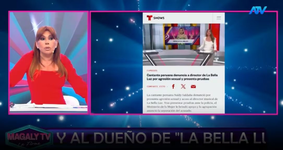 Caso Naldy Saldaña trasciende fronteras: Magaly Medina revela cobertura internacional de la denuncia contra La Bella Luz. Captura: Magaly Tv La Firme.