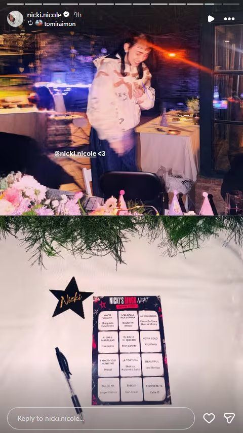 Durante la velada, la artista contó con juegos personalizados como el bingo