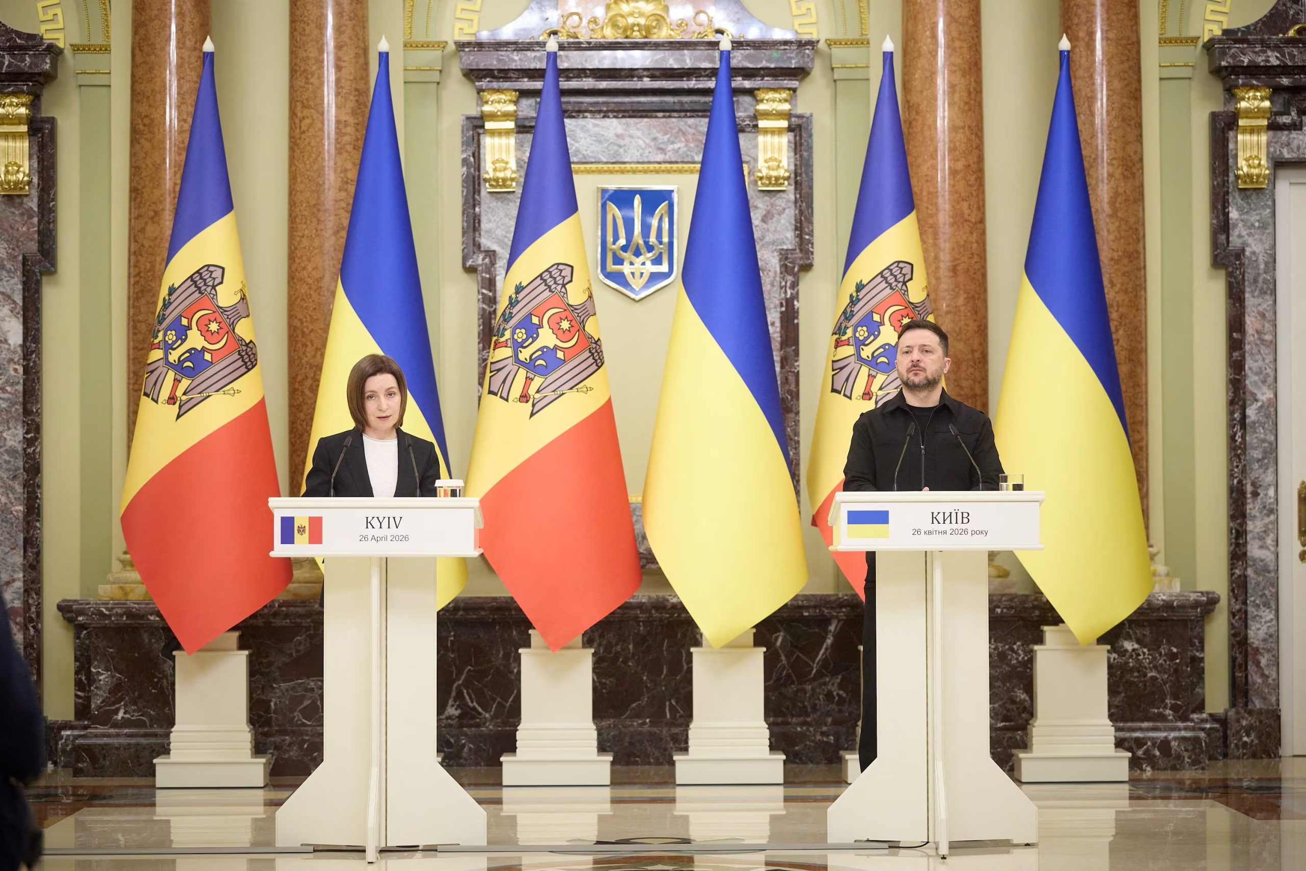 El gobierno de Moldavia es aliado de Ucrania en plena guerra con Rusia (Ukrainian Presidential Press Service/Handout via REUTERS)