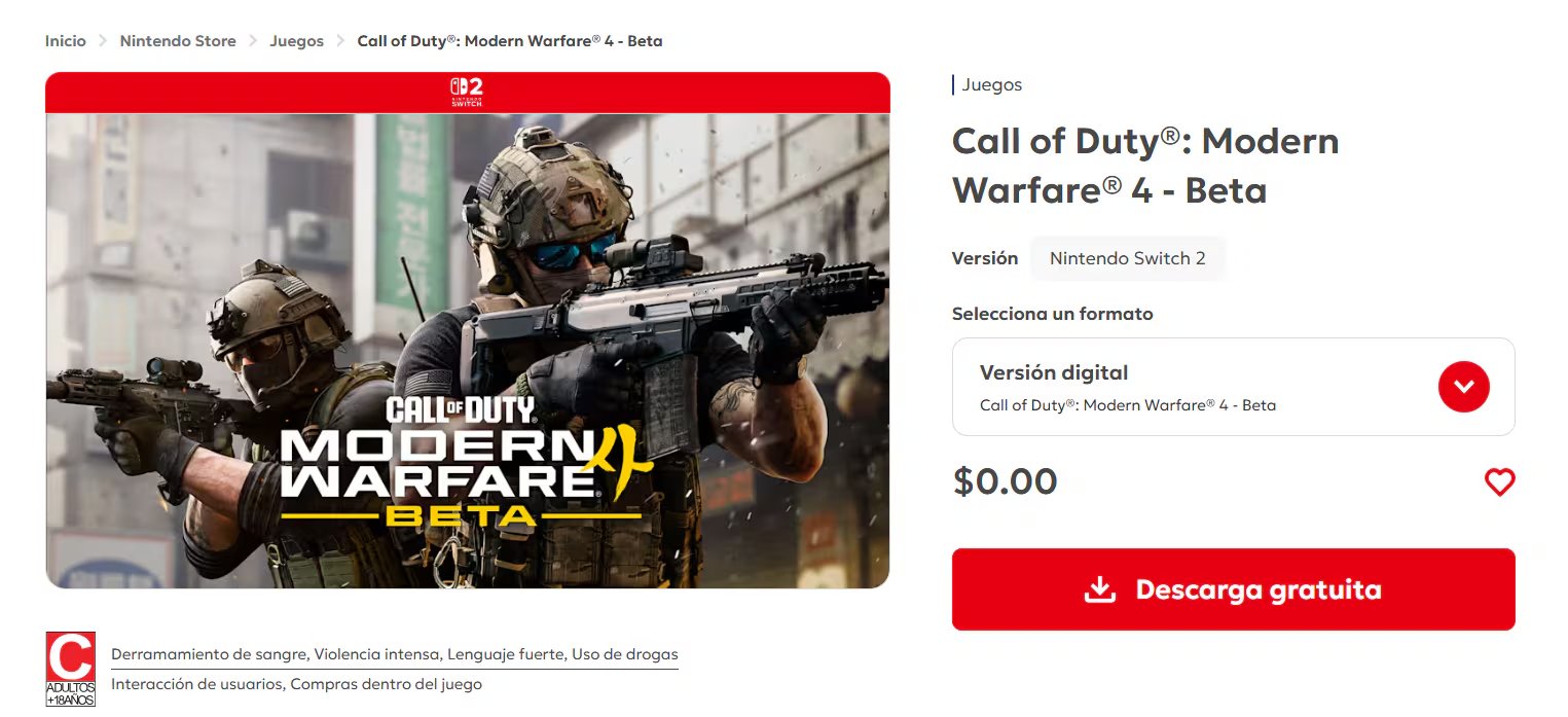 La compañía también señaló que se puede precargar la beta y que, al iniciar sesión con una cuenta de Activision, es posible acceder a recompensas elegibles asociadas al identificador del usuario. (Nintendo)