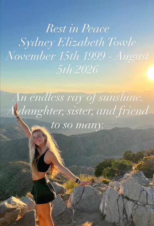 La muerte de Sydney Towle a los 26 años fue comunicada por su madre, Elizabeth Morrow, y su hermano, Austin Towle, en un video publicado en TikTok (Tik Tok/@austin_towle)