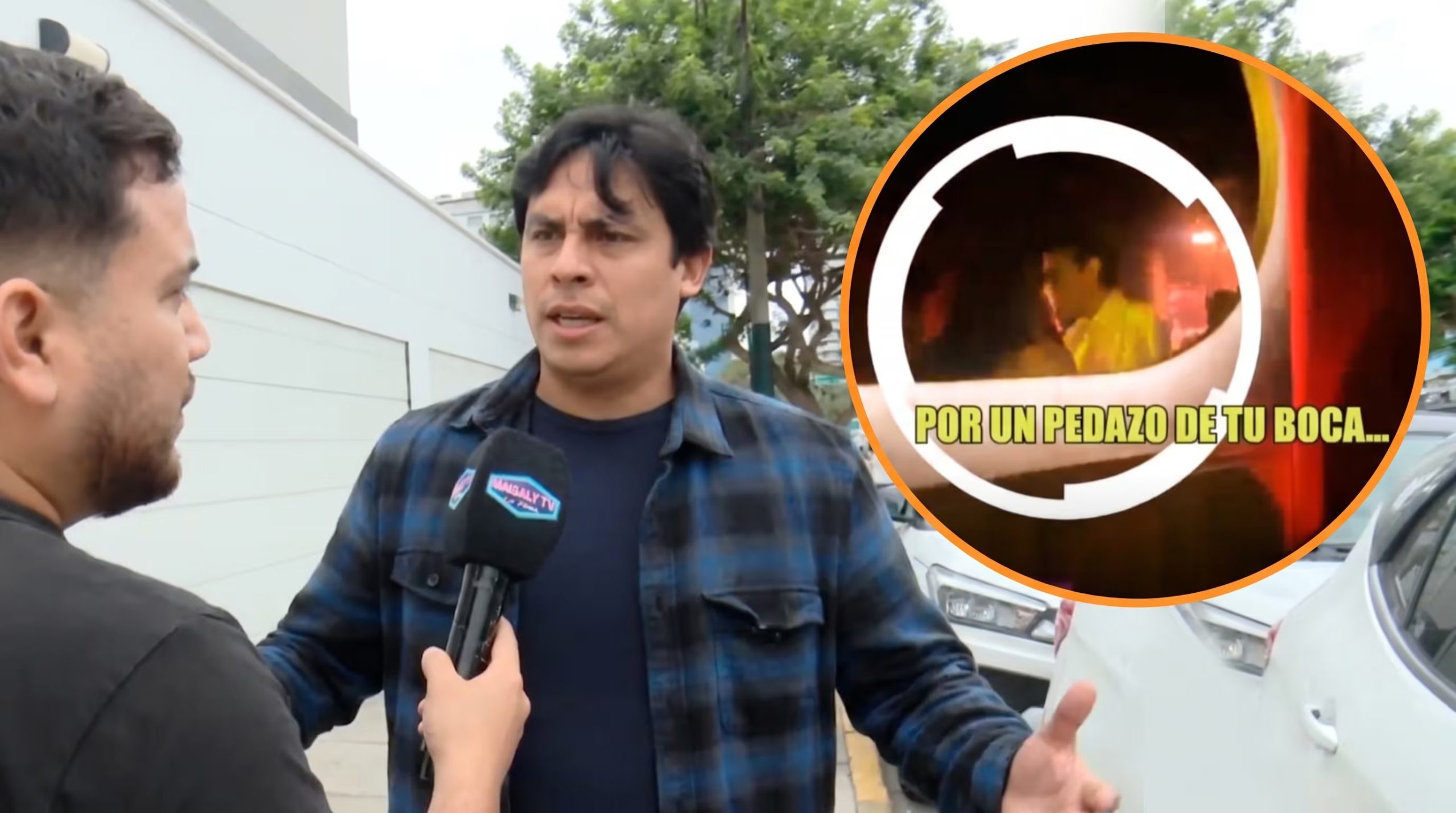 Curwen responde a la prensa sobre el video polémico protagonizado por su novia, Carla Campos, mientras se muestra una escena del video. (Imagen Ilustrativa Infobae)