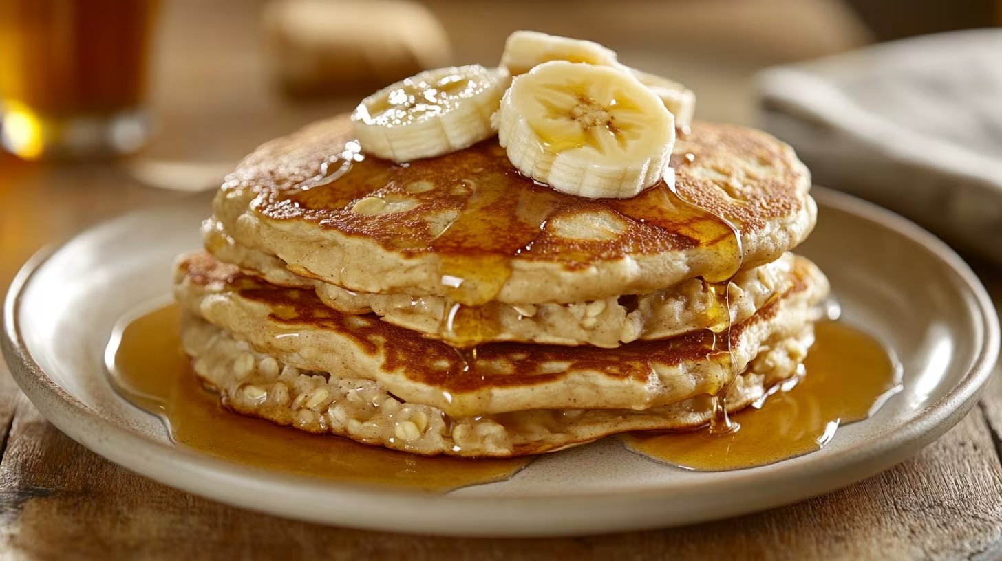Los pancakes de avena y banana reemplazan la harina tradicional por avena fina y suman canela, con un dulzor natural que permite acompañarlos con yogur y frutos secos (Imagen Ilustrativa Infobae)