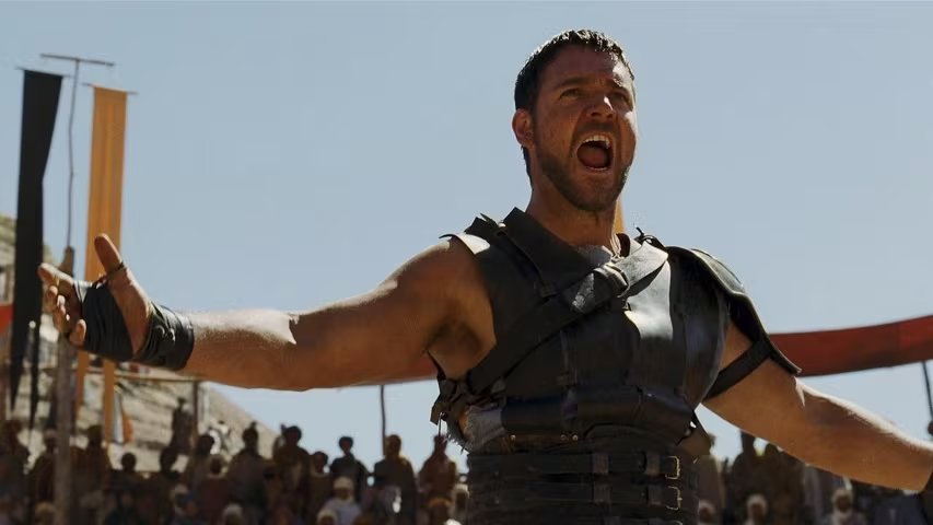 Russell Crowe como Máximo Décimo Meridio en 'Gladiator' (Flim.ai)