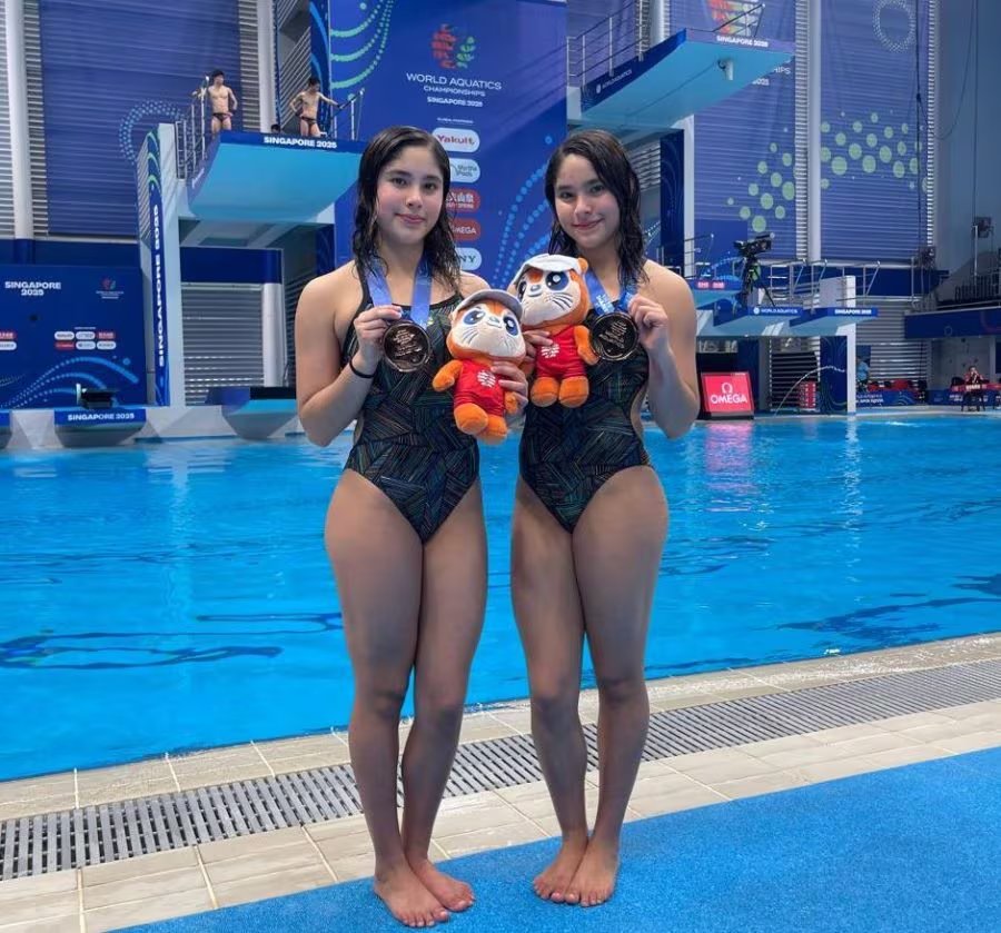 Las Gemelas Cueva siguen brillando en el escenario mundial. 
(X @OlimpismoMex)
