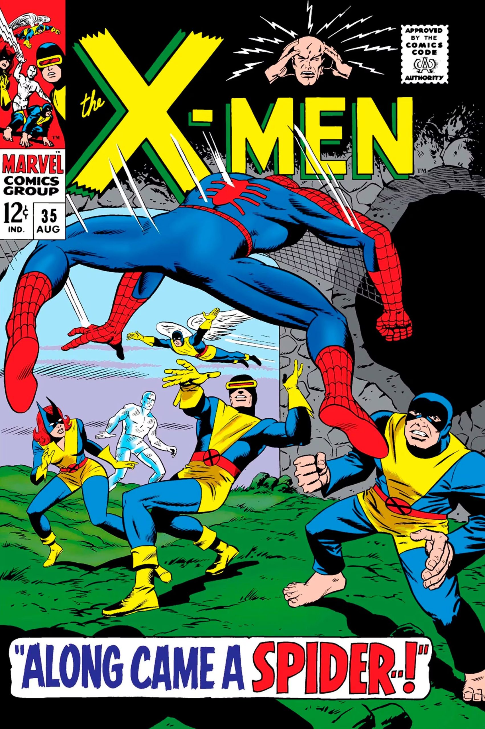 X-Men #35 enfrentó a Spider-Man con los X-Men por una confusión sobre la desaparición del Profesor X, hasta que Jean Grey detectó que el héroe no era el enemigo