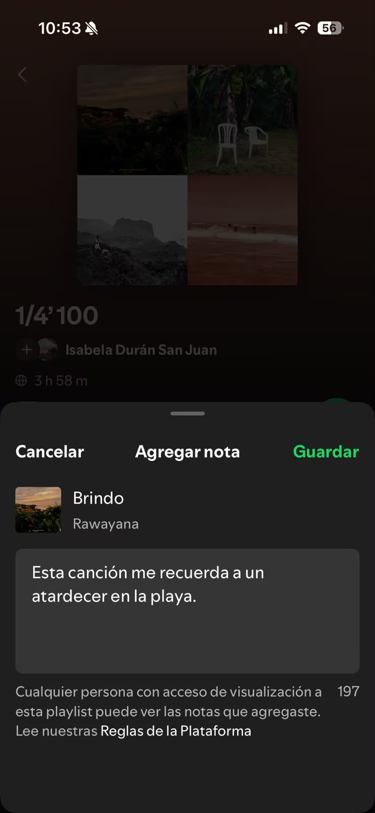 Spotify señaló que Playlist Notes se está activando en iOS y Android en más de 100 mercados. (Spotify)