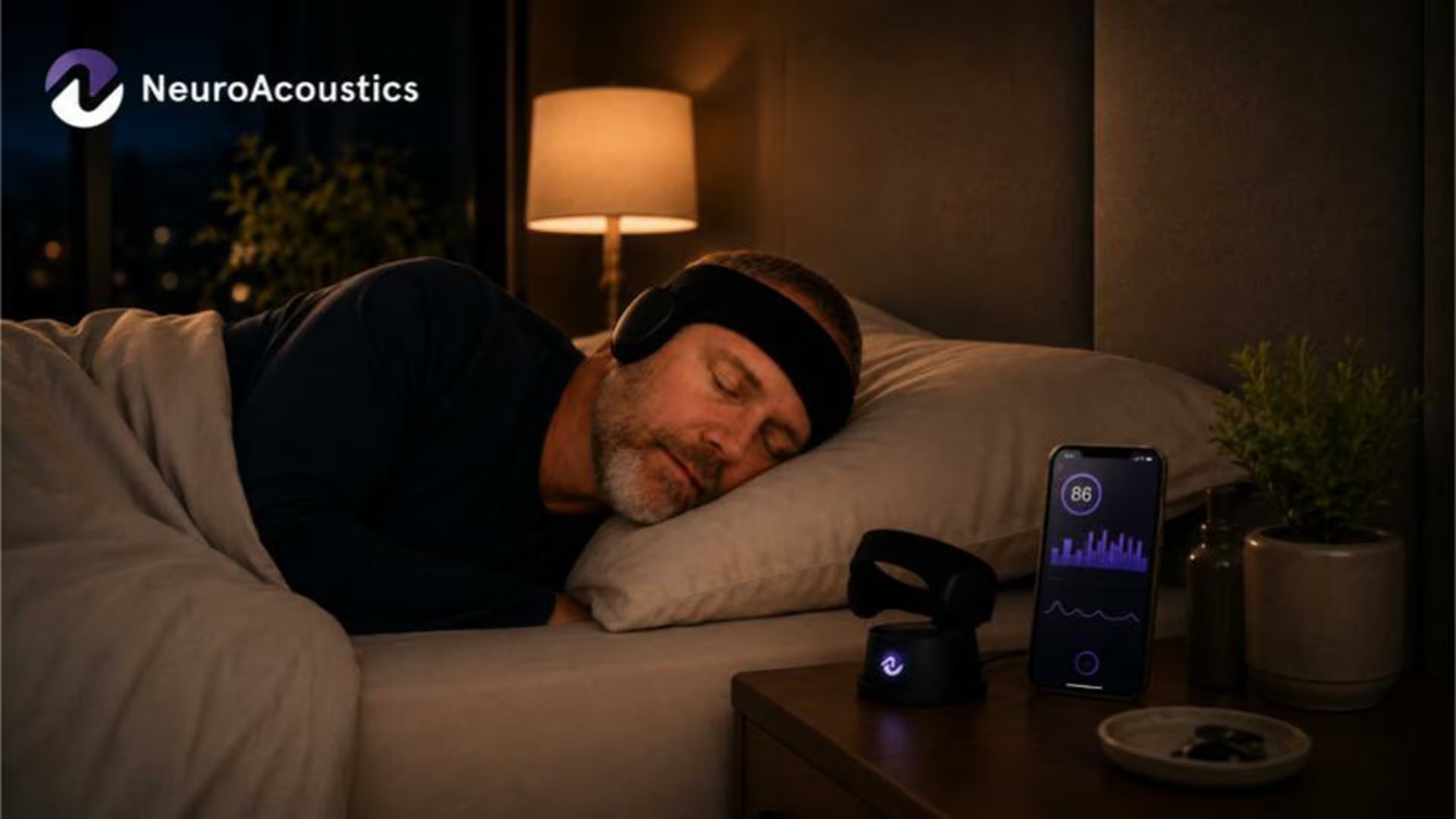 La vincha de NeuroAcoustics registra la actividad eléctrica cerebral en tiempo real, detecta ondas lentas y aplica pulsos de sonido durante el sueño.
