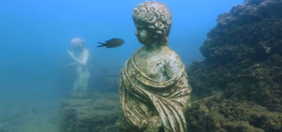 Columnas y mosaicos romanos reposan bajo aguas termales, testigos del esplendor de la élite imperial 