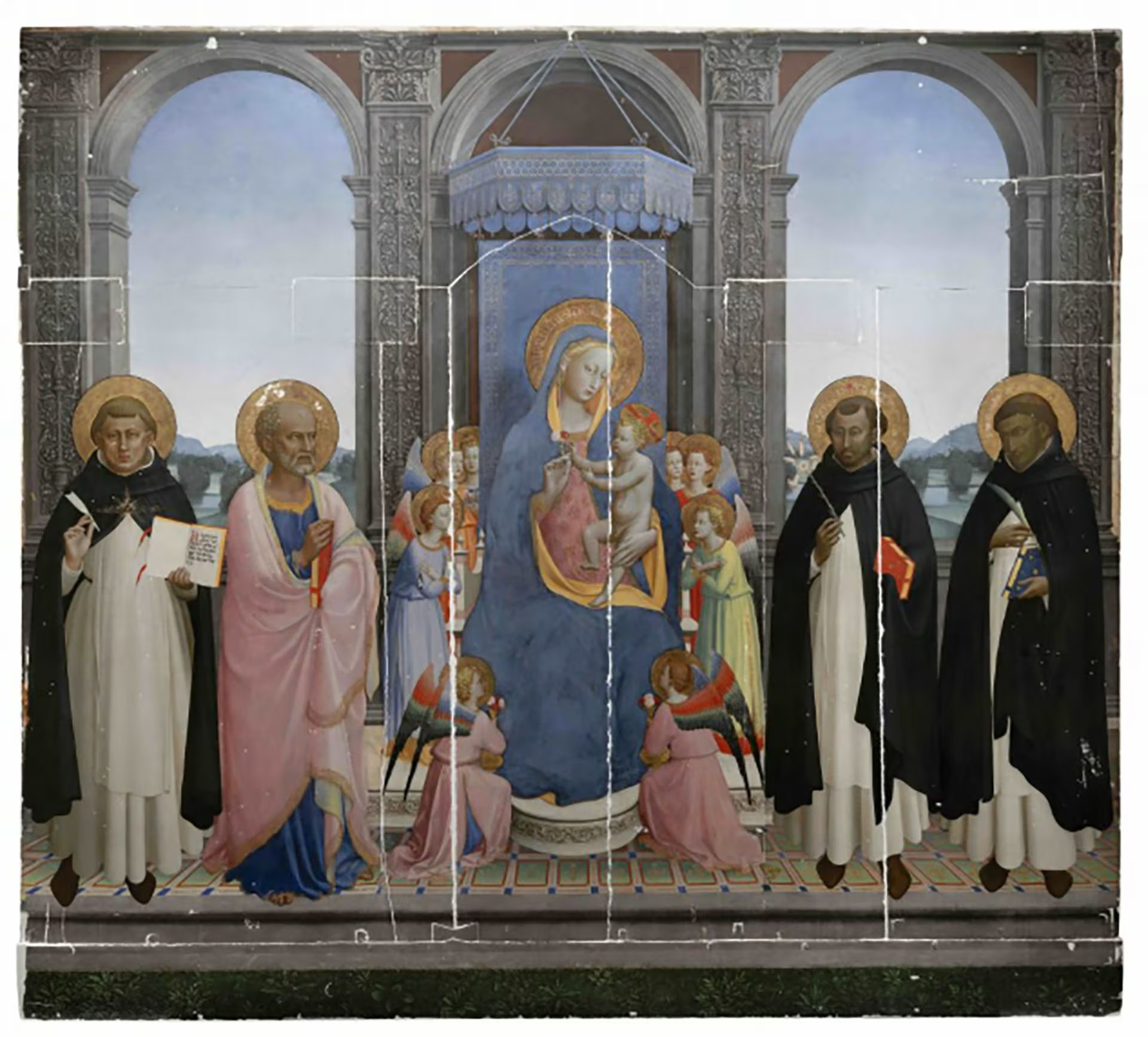 El retablo durante su restauración (Cortesía de Claudio Giusti / Friends of Florence)