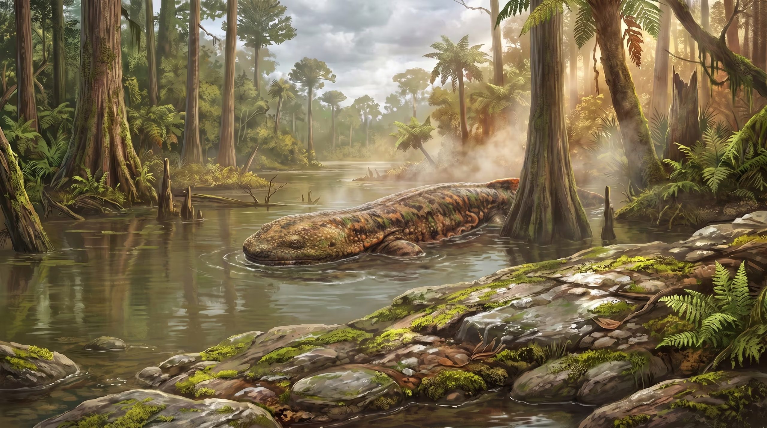 La Universidad de Kioto concluyó que tres vértebras fosilizadas de Ajimu pertenecen a una nueva especie y a un nuevo género de salamandra gigante de Kyushu (Imagen Ilustrativa Infobae)