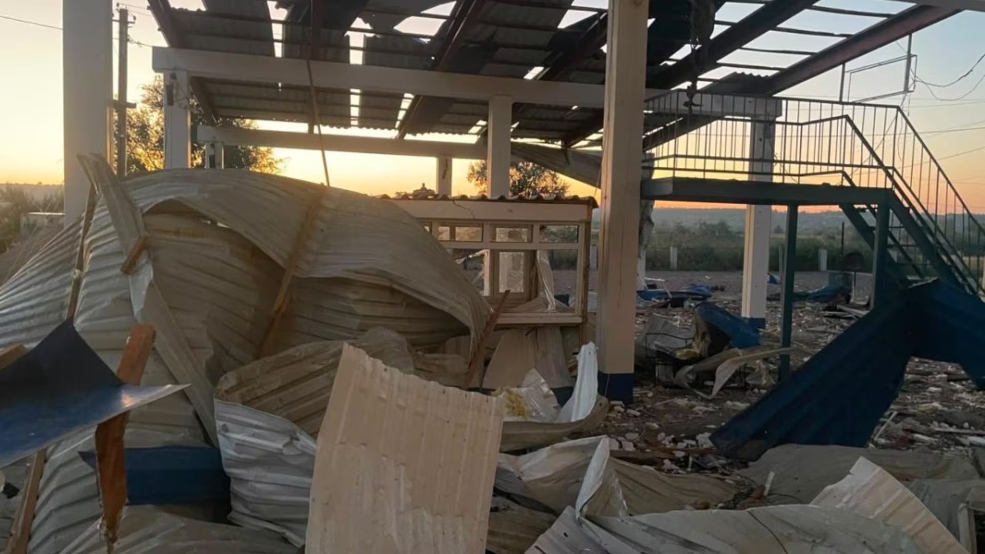 El puesto fronterizo entre Ucrania y Moldavia destrozado por el ataque ruso (Foto: Servicio Estatal de Guardia Fronteriza de Ucrania)