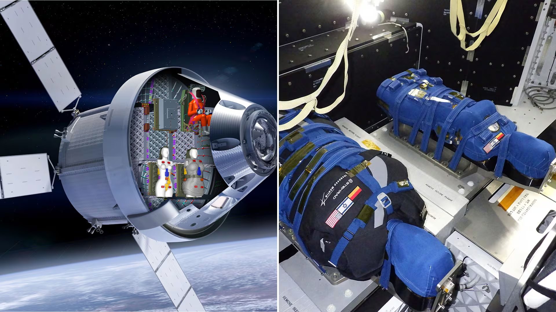 El estudio publicado en Science Advances estimó que AstroRad recortó casi un 40% la dosis ante un evento solar similar al de 1989 (Créditos: NASA/Lockheed Martin/DLR. Estudio First evaluation of wearable radiation protection for human deep space exploration, as flown on Artemis I, publicado en Science)
