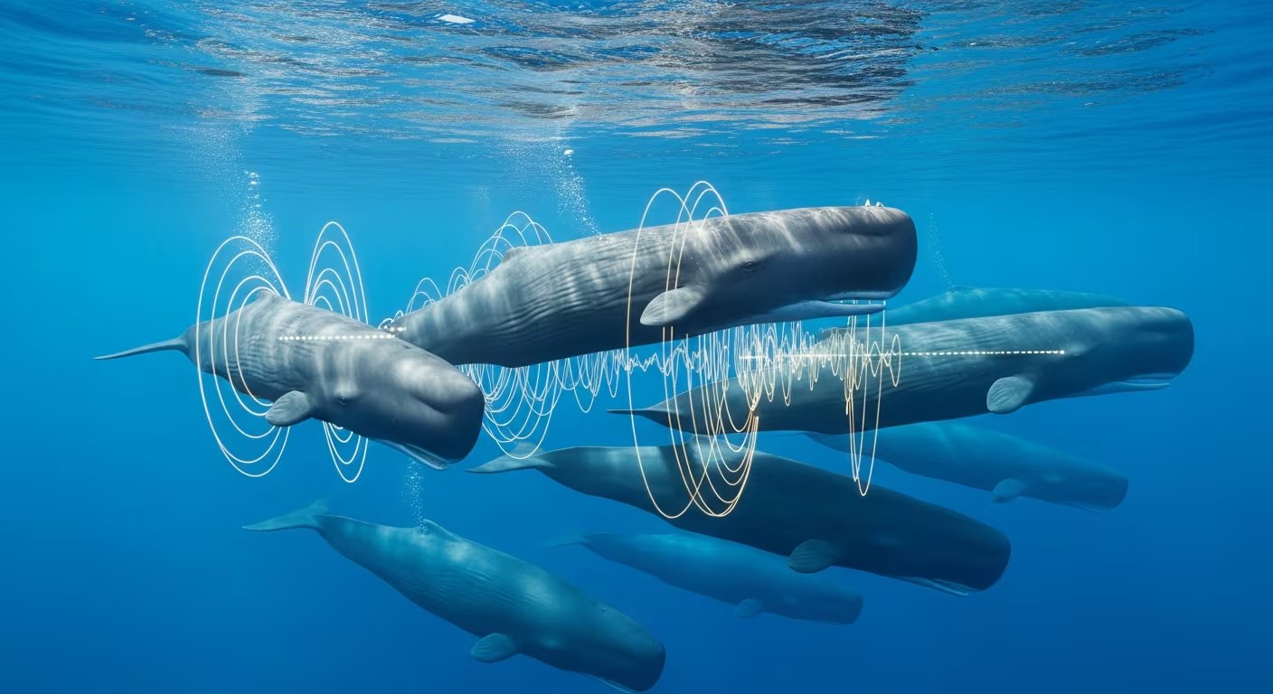 Los slow clicks de los cachalotes machos combinan más de 200 decibeles con un patrón rítmico estable, según el estudio publicado en Annals of the New York Academy of Sciences (Imagen Ilustrativa Infobae)