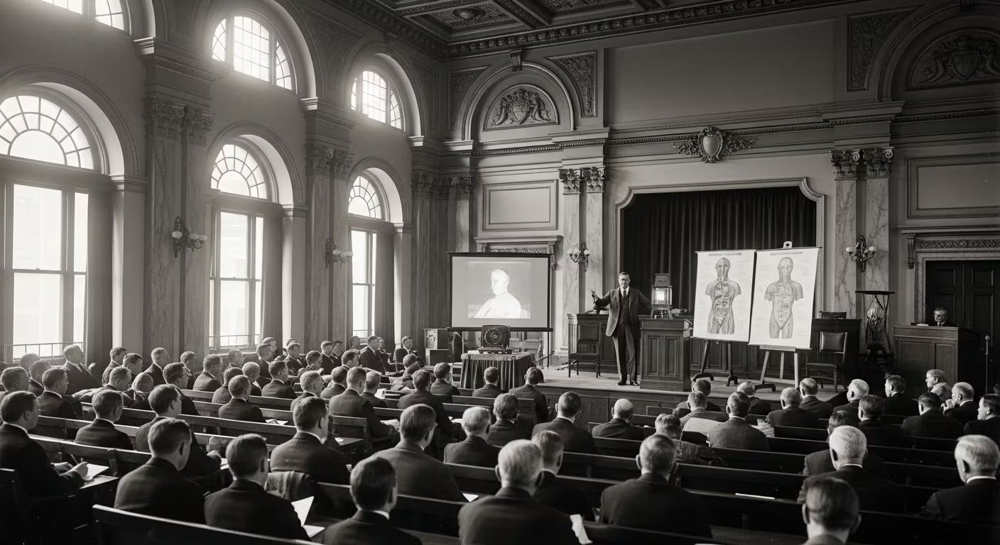  El doctor George Van Ness Dearborn presentó el caso de Edward H. Gibson en la New York Academy of Medicine el 9 de febrero de 1932 (Imagen Ilustrativa Infobae)