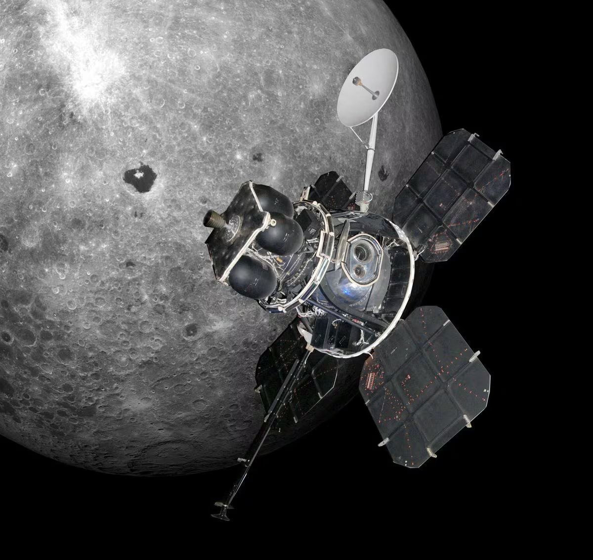 Una recreación del Lunar Orbiter 1 realizada por la NASA (science.nasa.gov)