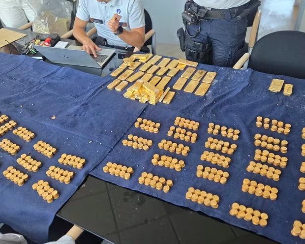 El botín, de 9 millones de euros en oro, se encontraba oculto en una bolsa emparedada en el sótano de una antigua cervecería (Policía Local de Dendermonde)