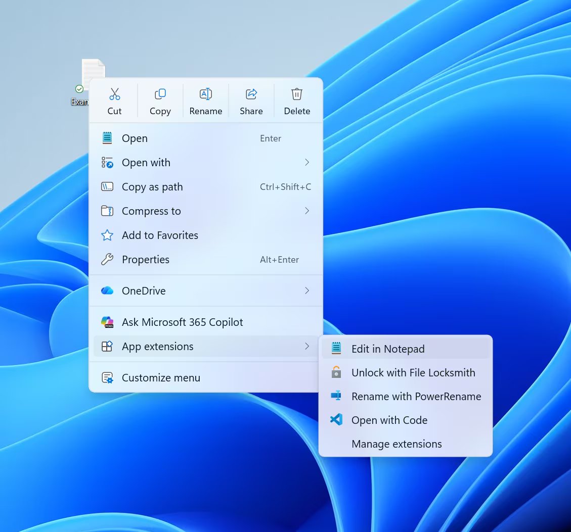 La actualización de Windows 11 hace que el menú contextual se abra casi de inmediato tras hacer clic derecho.