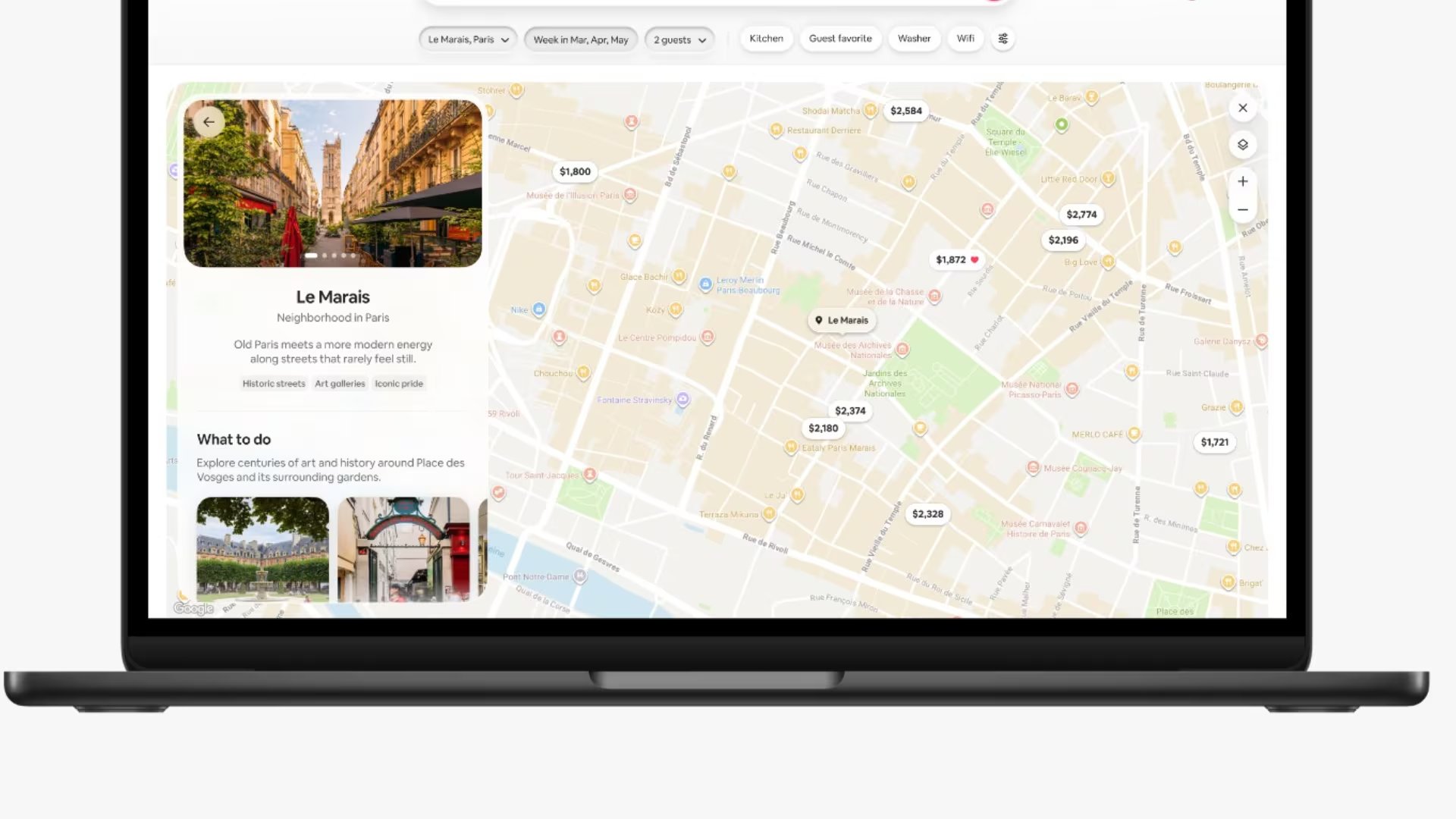 El mapa de viajes interactivo muestra los alojamientos, experiencias y reseñas de las conexiones de cada usuario. (Airbnb)