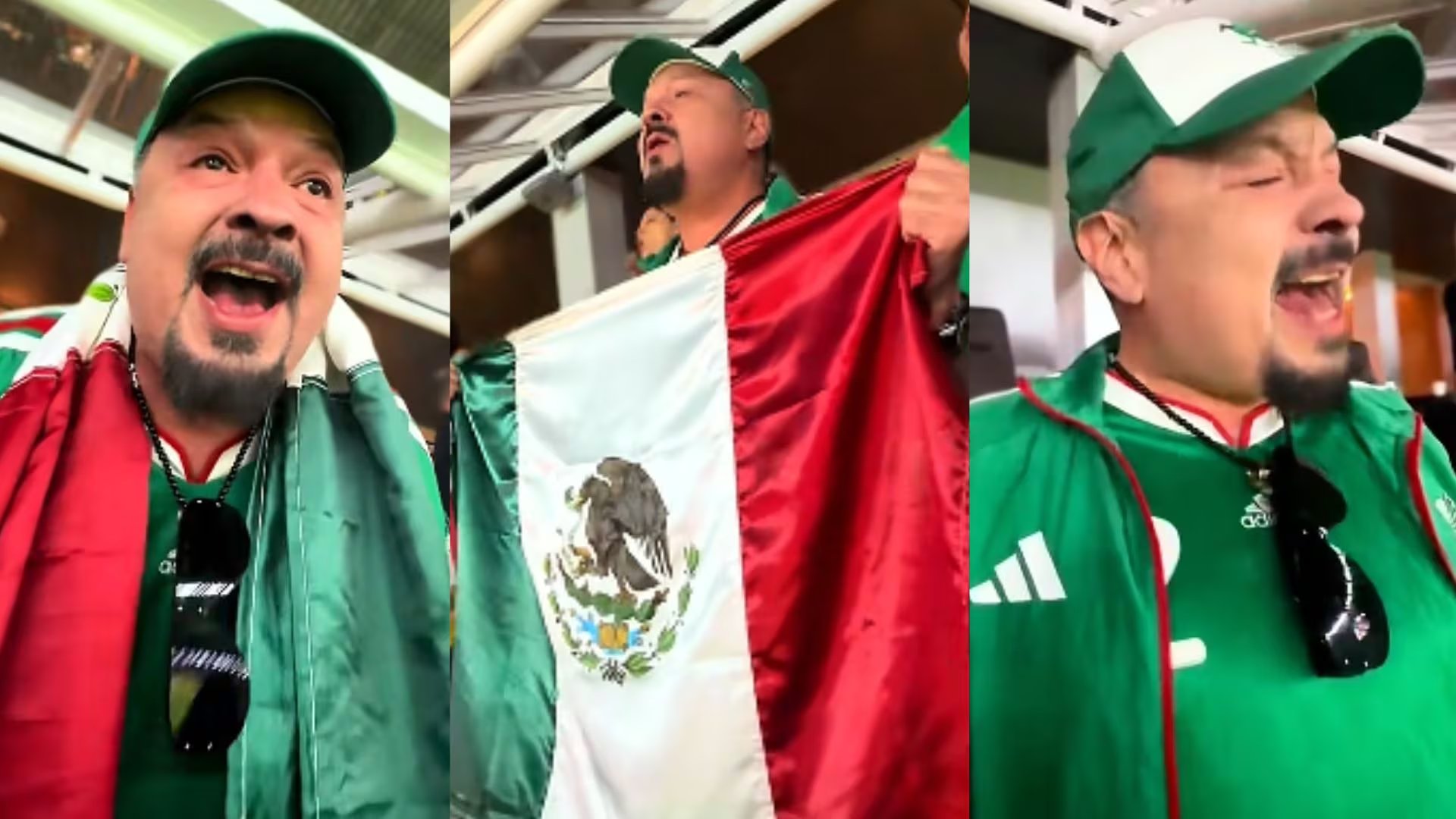 El cantante asistió por tercera vez al Mundial 2026 en el Estadio Ciudad de México y documentó la victoria del Tri sobre Ecuador con un emotivo videoclip que desató el debate sobre su identidad nacional en redes sociales. (@pepeaguilar_oficial)