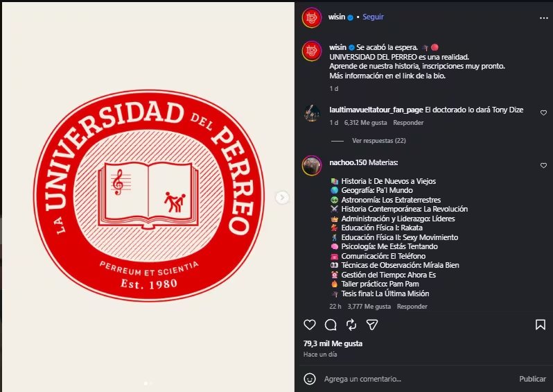 Wisin anunció que creó la Universidad Del Perreo. (Instagram)