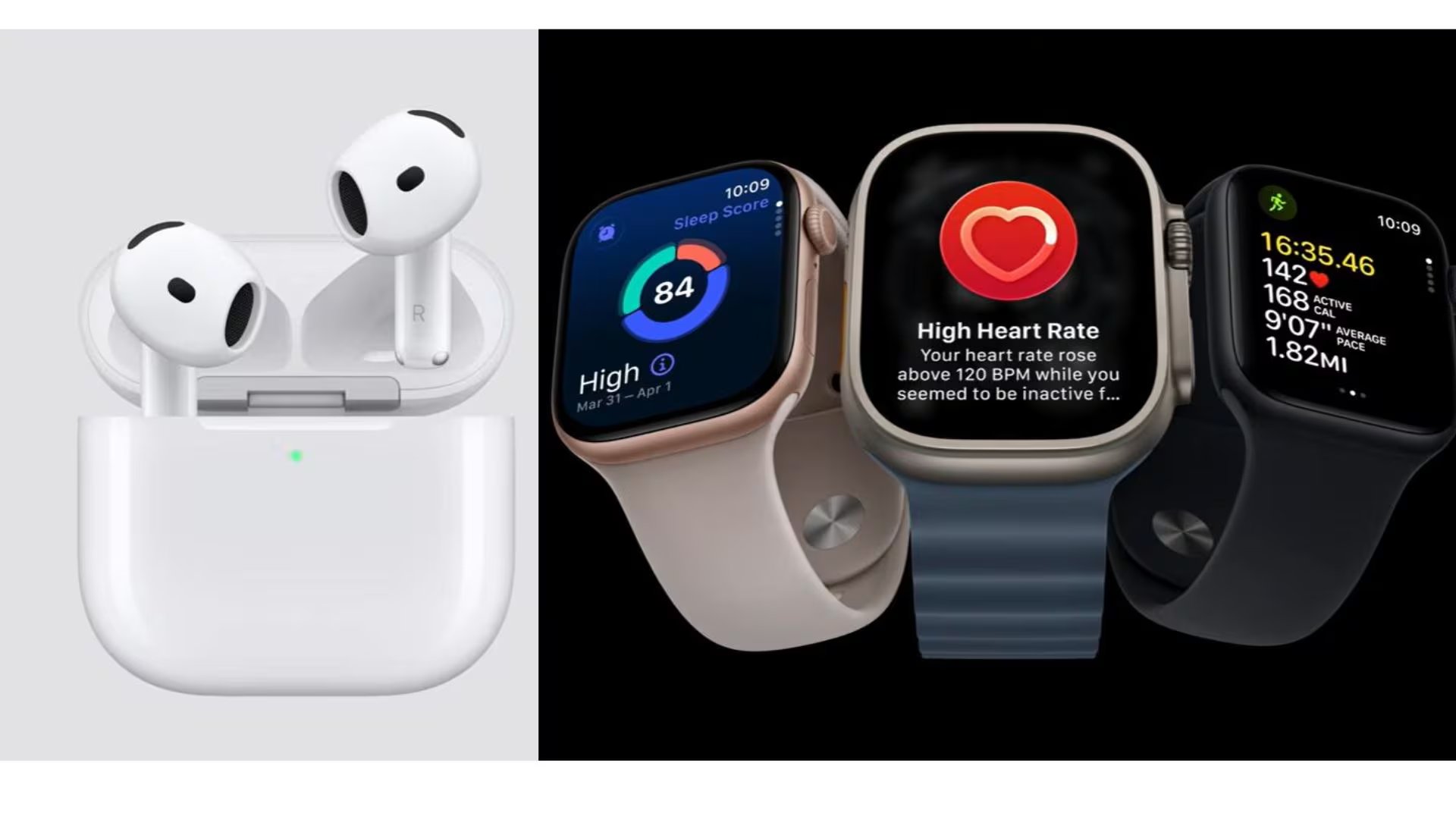 Apple también lanzó nuevos modelos de AirPods y de Apple Watch. (Apple)