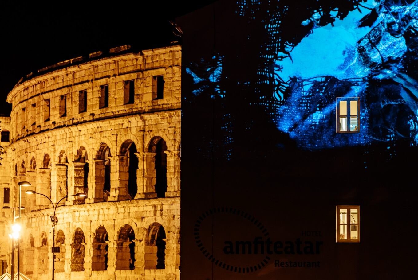 El anfiteatro y el Foro romano de Pula se convirtieron en lienzos para proyecciones de 360 grados (Festival de la Luz Visualia)