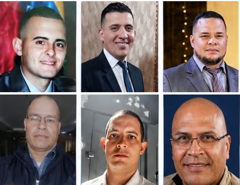 Los detenidos Jesús Gómez Brito, David Figueredo Sandoval, Héctor Martínez, Joharlin Luzardo Noria, Alvarado Valladares Eslava y José Rivas Sifontes.png
