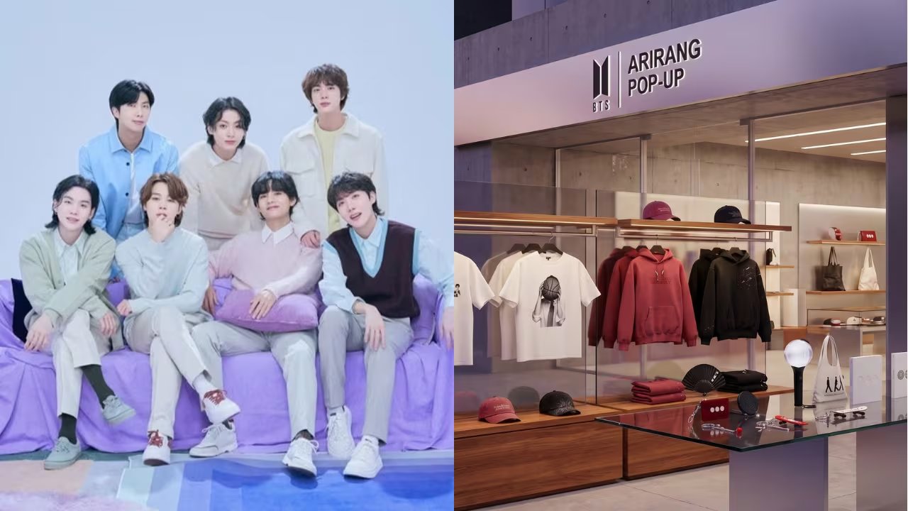 El 'BTS Arirang Pop-Up' reúne mercancía oficial y piezas coleccionables inspiradas en el tour mundial de la agrupación.