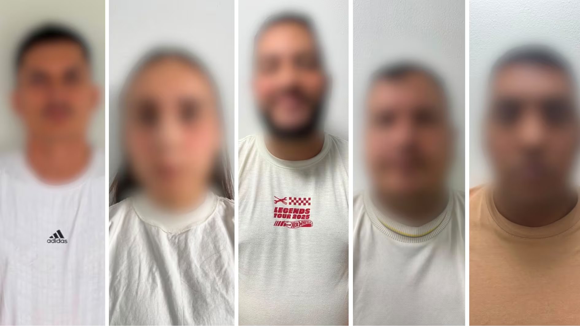 En total fueron detenidos cuatros hombres y una mujer - crédito Dijín e Interpol / Policía Nacional