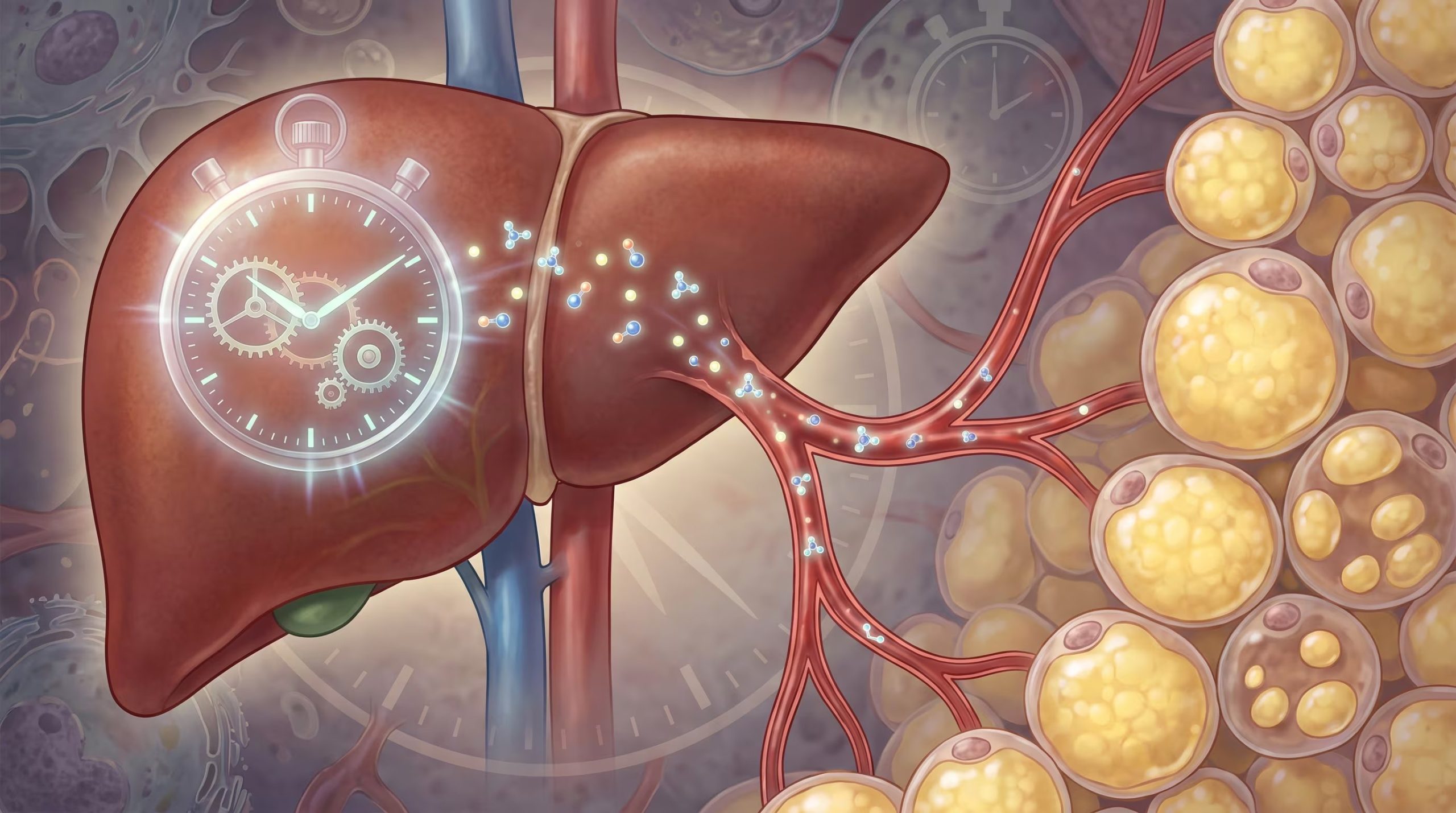 El hígado humano, con un reloj biológico integrado, libera moléculas luminosas que actúan sobre el tejido adiposo, señalando la lipólisis dependiente del momento del día. (Imagen Ilustrativa Infobae)