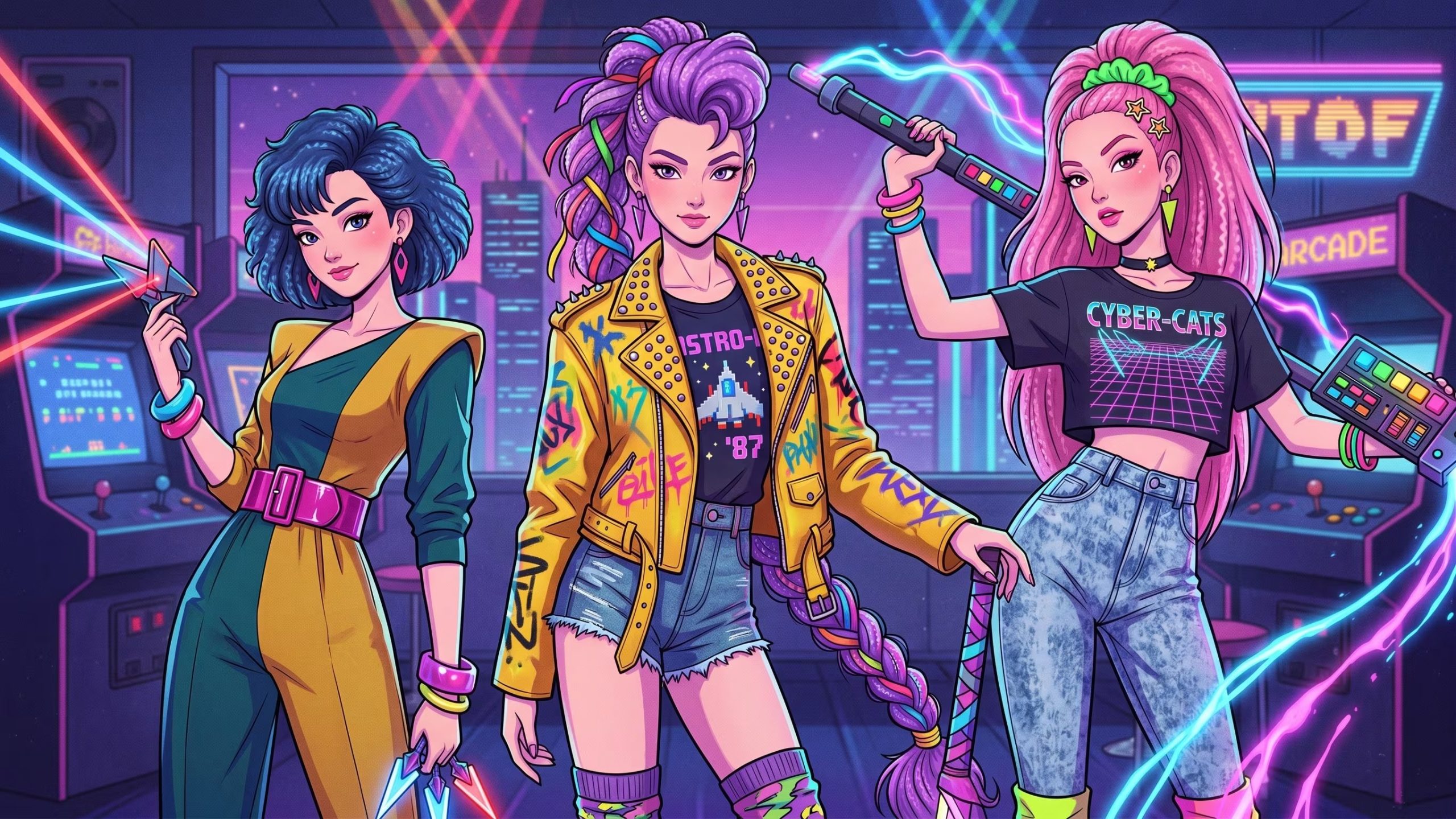 Esta es una versión animada de Las Guerreras K-pop en los años 80. (Foto: Gemini)