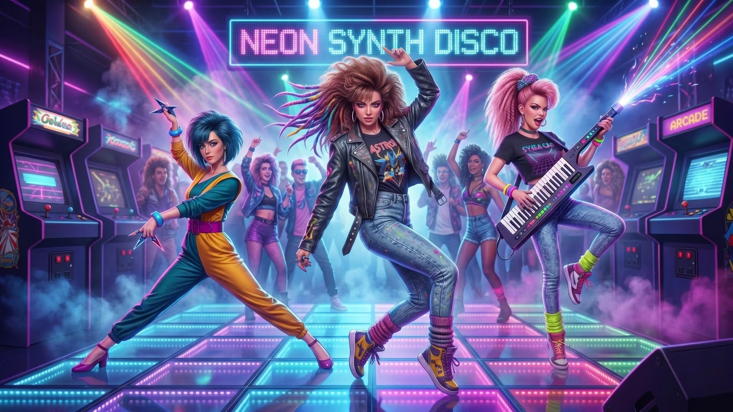 Se pueden adaptar a Las Guerreras K-pop en diferentes contextos de los 80s. (Foto: Gemini)