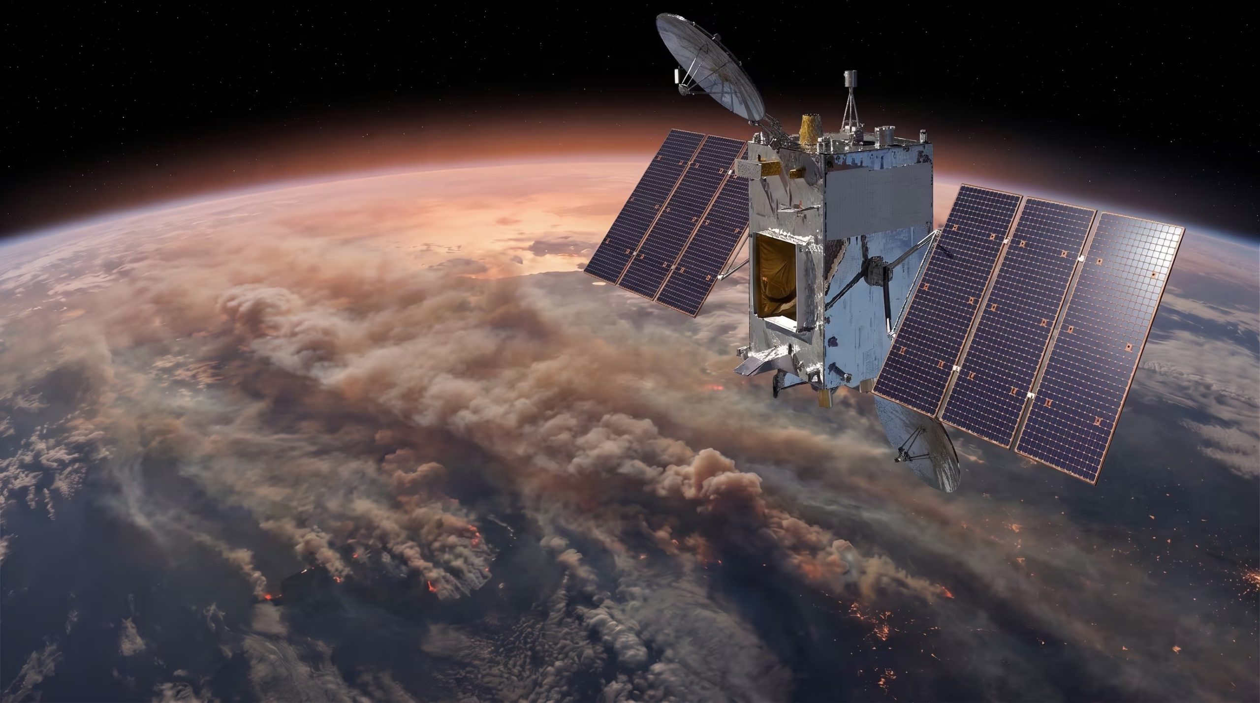 El satélite TEMPO de la NASA y el Observatorio Astrofísico Smithsoniano orbita a 35.400 kilómetros sobre el ecuador para monitorear la contaminación en América del Norte (Imagen Ilustrativa Infobae)
