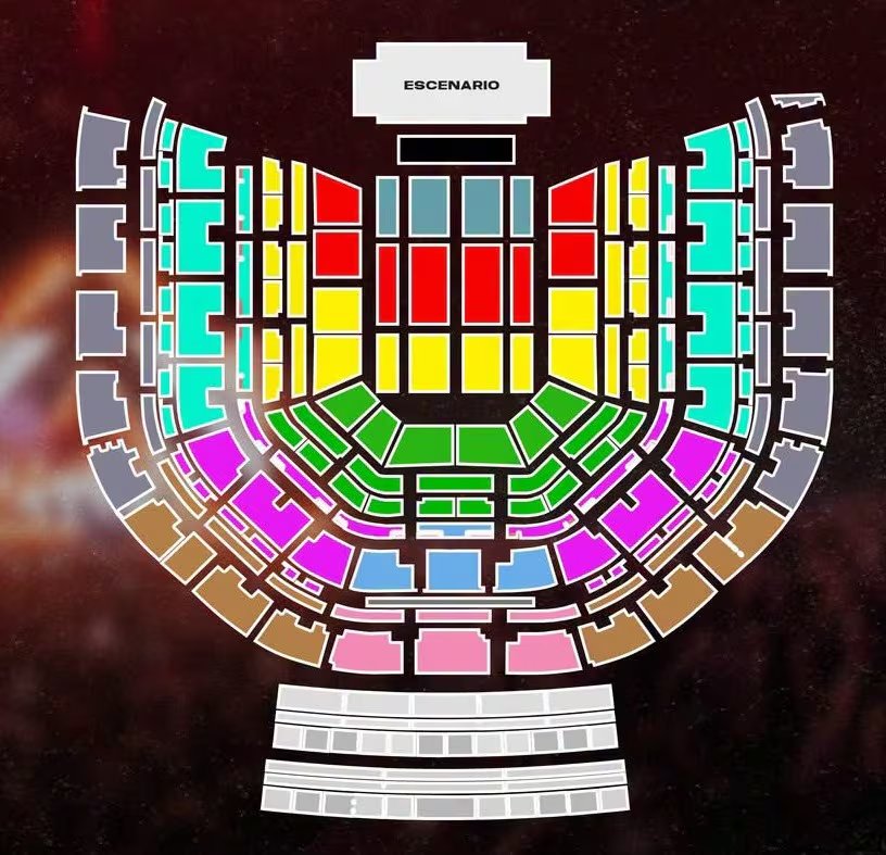 Este es el mapa del concierto de Camila en la Arena CDMX (redes)