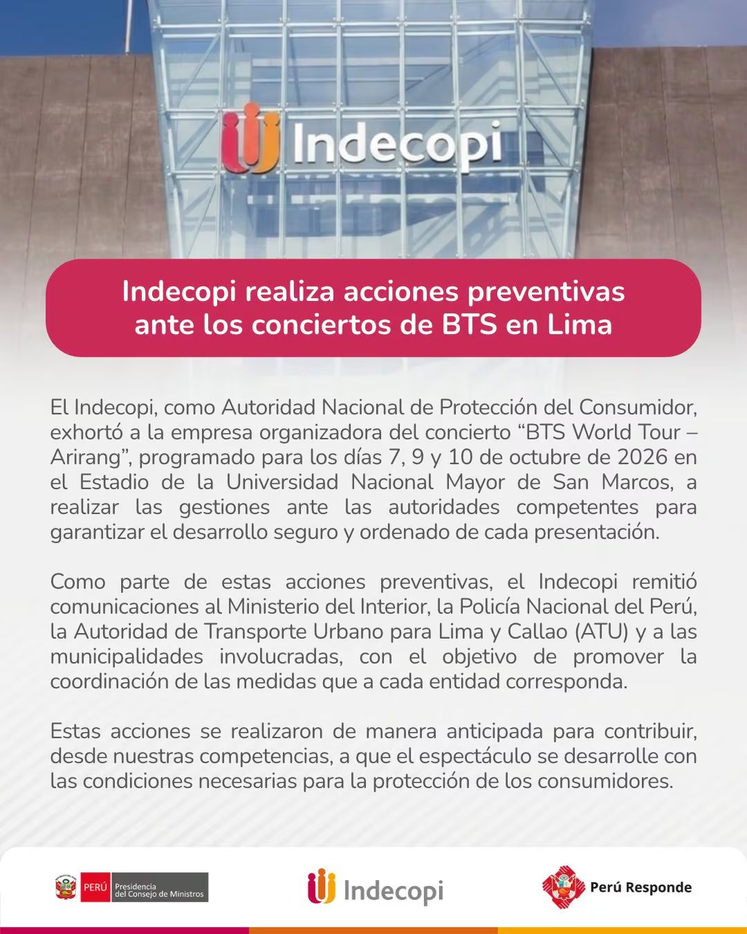 Comunicado de Indecopi