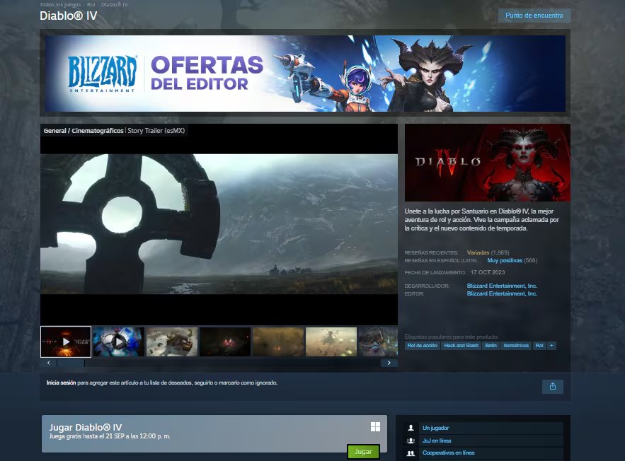 La oferta abarca Deadshot, Sea of Thieves: 2026 Edition, Diablo IV, Space Menace, Crystal Crisis, Last Flag y Jump Space, además de un paquete para Dying Light: The Beast. (Steam )