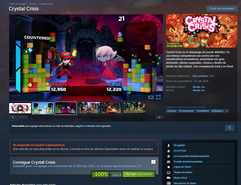Deadshot, Space Menace y Crystal Crisis pueden incorporarse de manera definitiva a la biblioteca mientras siga vigente la promoción. (Steam )