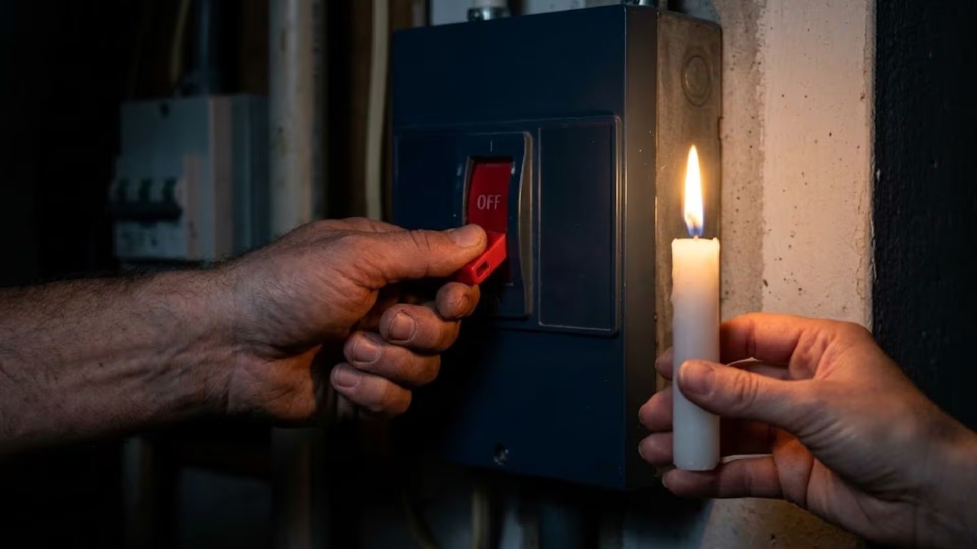 Unas manos accionan el interruptor