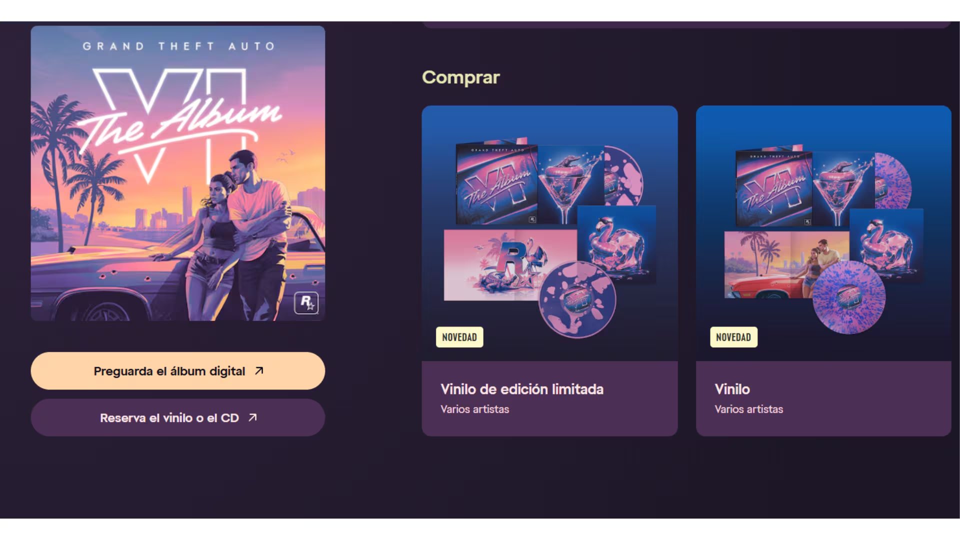 El álbum musical creado para acompañar el lanzamiento de GTA 6. (Rockstar Games)